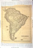 ANTIQUE MAP 1875 SOUTH AMERICA FALKLAND EQUADOR PERU ATLANTIC OCEAN