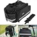 
Specification:

• Condition: Brand new
• Package includes: 1x Bike rear seat bag with Shoulder strap & Rain cover.
• Size(approx.): 11.8' x 7.5' x 7.8' (30cm x 19cm x 20cm)
• Side bag size(approx.): 13.4' x 10.6' (34cm x 27cm)
• Color: Black
• Material: Durable Dupont fabric

Features:

• Consists of 3 Main Parts: Two side extensible bags and one middle bag.
• One padded removable compartment cloth for the middle bag, with velcro inside and outside mesh pouches on the top.
• 'Hi-Vis' reflective stripes for safety!
• Comes with removable and adjustable shoulder strap (Max. Length: 49.5' / 125.7cm).
• The hand grip attached velcro closure.
• Fully equipped with 2 way zipper closure.
• Bottle holder at one side with adjustable strap.
• Comes with yellow rain cover attached at the bottom.
• Quick release or attach the bicycle rack with velcro closure.

* Please read all description & fitment before ordering the product.

Kindly reminder: Please note that All of our packages are shipped from Hong Kong, and it normally takes 7-20 business days to receive.