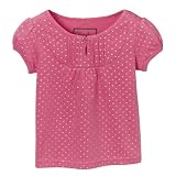 Toddler Girls' Cherokee Short-Sleeve Foil Bib Front Top Coral