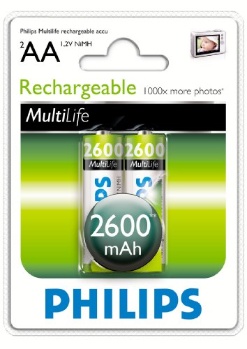 Philips Multi Life NiMH Akku AA Mignon 2600 mAh 2er Pack
