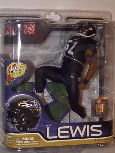 2011 MCFARLANE NFL SERIES 26 BALTIMORE RAVENS LINEBACKER #52 RAY LEWIS SILVER COLLECTOR LEVEL CHASE VARIANT FOOTBALL FIGURE #446 OF 1000
