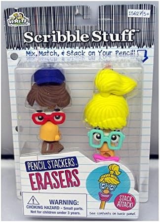 Scribble Stuff Pencil Stackers Erasers Mix, Match, & Stack on Your Pencil with 12 Colorful Pencils STACK ATTACK!