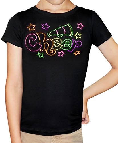 Zone Apparel Girl's Youth Cheer Star Tee Shirt Medium Black