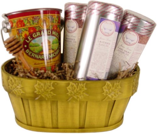 Tea and Honeys luxury gourmet breakfast in bed gift basket by Touch of Europe Gift Baskets