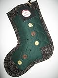Clubhouse Green Quilted Christmas Stockings Handcrafted Keepsakes Personalized with Picture Frame - FREE Shipping