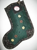 Clubhouse Green Quilted Christmas Stockings Handcrafted Keepsakes Personalized with Picture Frame - FREE Shipping