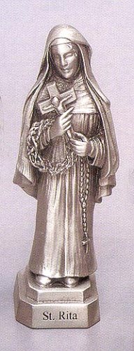 ST RITA 3.5" PEWTER