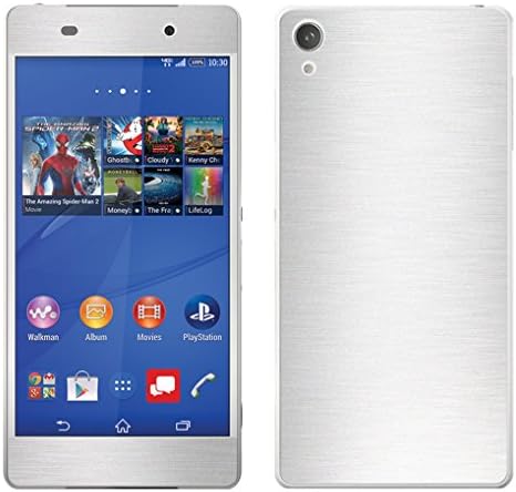 Decalrus - Sony Xperia Z3v SILVER Texture Brushed Aluminum skin skins decal for case cover wrap BAXperiaZ3vSilver