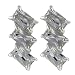 Sterling Silver Cz Trio Earrings
