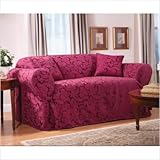 IMAGE OF Bundle-15 Scroll Classic Fit Sofa Slipcover (Box Cushion) (Set of 2) Fabric: Champagne