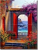 'Song of Capri' by Mikki Senkarik - Artwork On Tile Ceramic Mural 24' x 18' Kitchen Shower Backsplash