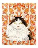Cat with Goldfish Animals Giclee Poster Print by Peter Robinson, 16x20