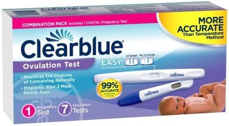Clearblue Easy Ovulation Test Combination Pack - 7 Ovulation Tests + 1 Digital Pregnancy Test (Pack of 6)