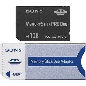 Sony 1 GB Memory Stick PRO Duo Media (MSXM1GST) (Retail Package)