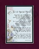 For A Special Nurse touching 8x10 poem, double matted in burgundy over dark green