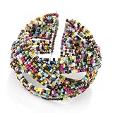 Seed Effect Beaded Cuff Fashion Bangle Multi