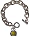 Two Tone Silver Toggle Bracelet with Tennis Ball Purse Charm
