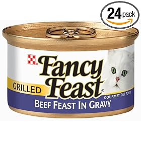 Fancy Feast Gourmet Cat Food Grilled Beef Feast in Gravy, 3-Ounce Cans (Pack of 24)