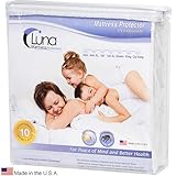 Luna Premium Hypoallergenic Waterproof Mattress Protector - California King Size - Made In The USA
