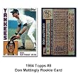 1984 Topps Don Mattingly Rookie Baseball Card in Protective Display Case !!