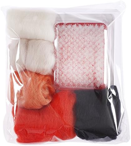 Feltfriend Needle Felting Set, 5 colors 100% Wool Roving, 1 Prym Felting Needle and Felting Mat - FFK003