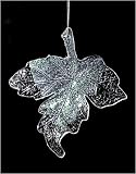 Glittery Crystal Maple Leaf 4 Christmas Ornament