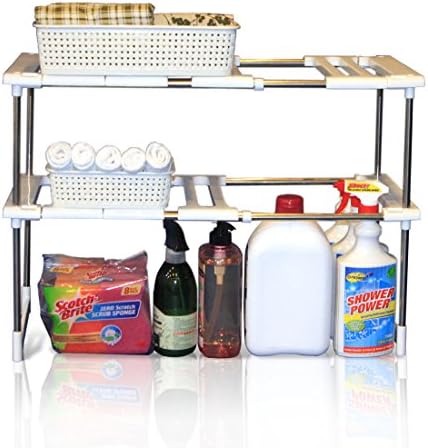 CitrusKichen 2 Tier Stackable and Expandable Under Sink Organizer Shelf for Kitchen and Bathroom