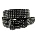 SILVER CIRCULAR MULTI ROW STUDDED BLACK BELT - M