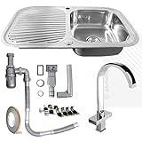 Premium Stainless Steel SINGLE 1.0 Kitchen Sink Bowl Reversible | Free Waste Kit | Arian Molly Dual 
