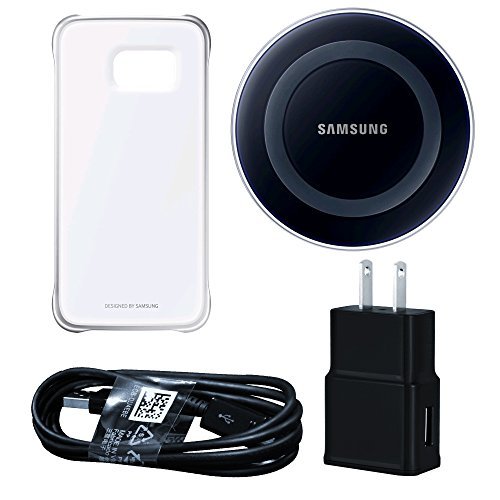 Samsung Wireless Charging Pad with Protective Cover for Galaxy S6 - Retail Packaging - Black