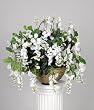 Artificial White Wisteria Hanging Basket