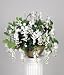 Artificial White Wisteria Hanging Basket
