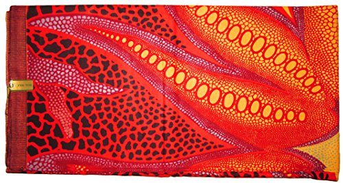 Exclusive African Fabrics Super Wax Print 6 Yards - Premium Quality (Red/Multi RM1)