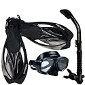 Snorkeling Scuba Dive Mask Fins Dry Snorkel Gear Set