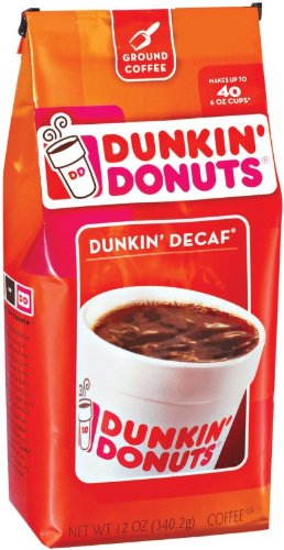 Dunkin Donuts Coffee Ground Original Blend Decaffeinated, 12-Ounce Packages (Pack of 2)