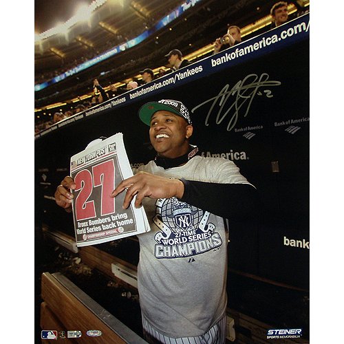 Steiner Sports MLB New York Yankees CC Sabathia in Dugout with New York Post 