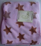 Beansprout Pink with Brown Stars Baby Girls Blanket