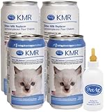 KMR&reg; Liquid Milk Replacer for Kittens & Cats, 8oz/11oz Cans, 4-Pack w/Feeding Bottle & Gel