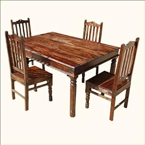 Oklahoma Farmhouse Traditional 5pc Walnut Dining Set