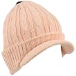 Winter 2ply Cable Knit Jeep Beanie Viisor Skull Newsboy Cabbie Ski Hat Cap Pink