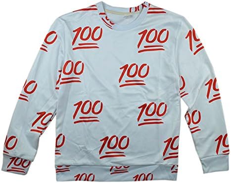 Unisex Hipster Clothing 100 Emoji Sweater Cute Cartoon 3D Sweatshirt (S)