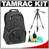 IMAGE OF Tamrac 3375 Aero Speed Pack 75 Photo Digital SLR Camera Backpack (Black) + Tripod + Accessory Kit for Canon Rebel T3, T3i, T1i, T2i, EOS 60D, 5D, 7D, Nikon D3000, D3100, D5000, D5100, D7000, D300s, Olympus Evolt E-5, E-30, E-620 & Sony Alpha A560, A580, A33, A35, A55