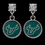 South Florida Bulls Crystal Stud Dangle Earrings