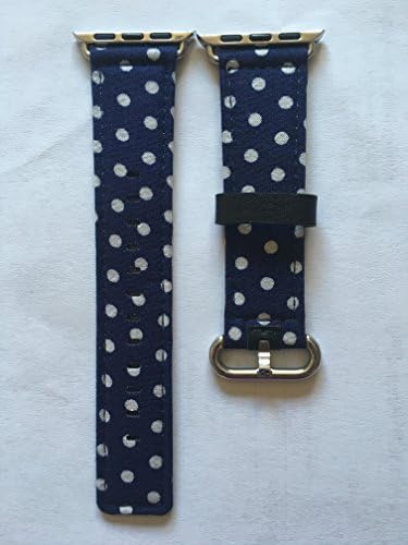 Fashionable Colorful Apple Watch Strap with Metal Buckle for Apple Watch, Sport &amp; Edition. (Blue Polka Dot 38mm)