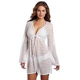Jantzen Women's Long Sleeve Lace Jacquard Cover Up Swimsuit