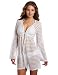Jantzen Women's Long Sleeve Lace Jacquard Cover Up Swimsuit