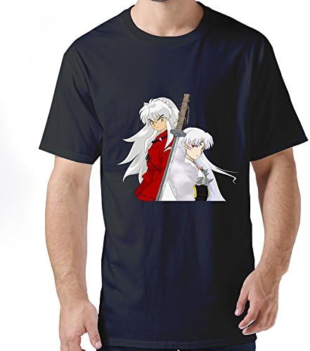 Kassem11wa Men's InuYasha Sesshoumaru Anime T-shirt - XL Black
