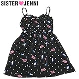 (ジェニィ)JENNI 天竺 ペンギン総柄 キャミソールワンピース 120 ブラック(030)
