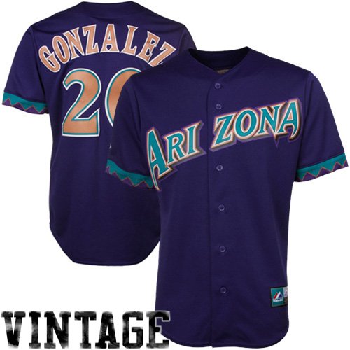 Luis Gonzalez Arizona Diamondbacks Majestic Purple Throwback Replica Jersey Luis Gonzalez Arizona Diamondbacks Majestic Purple Throwback Replica Jersey