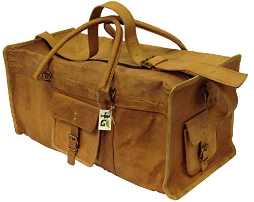 Genuine Leather Travel Holdall Duffle Weekender Overnight Travel Weekend Carry-on Gym Sport Bag Holiday Luggage Unisex Vintage Bag